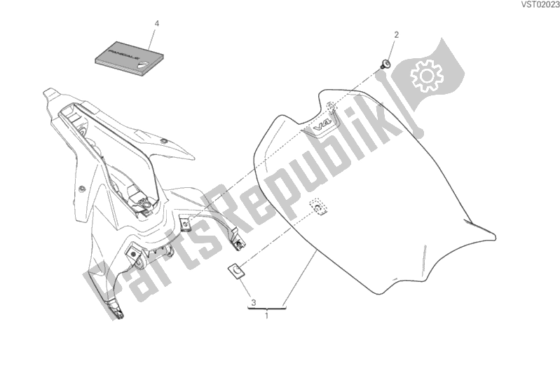 Todas as partes de Assento do Ducati Superbike Panigale V4 1100 2020